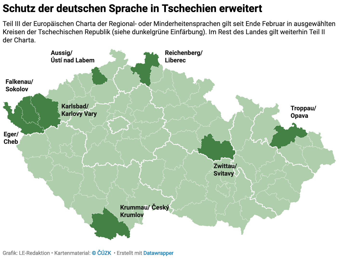 Tschechien stärkt Rechtsstellung und Förderung des Deutschen